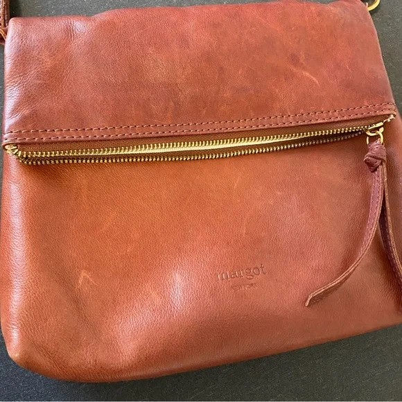 Rich Cognac Leather Crossbody Bag - Picture 2 of 13